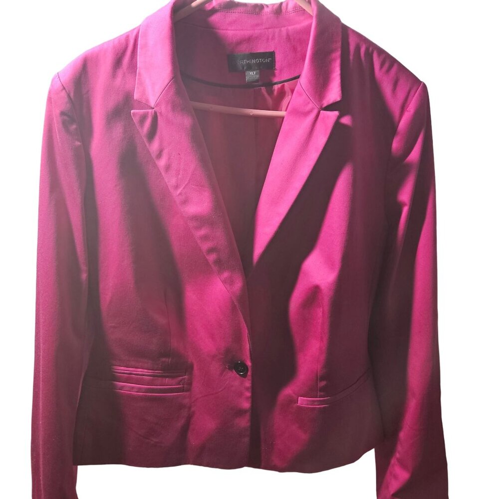 Worthington Womens Fuchsia Blazer Jacket XLT